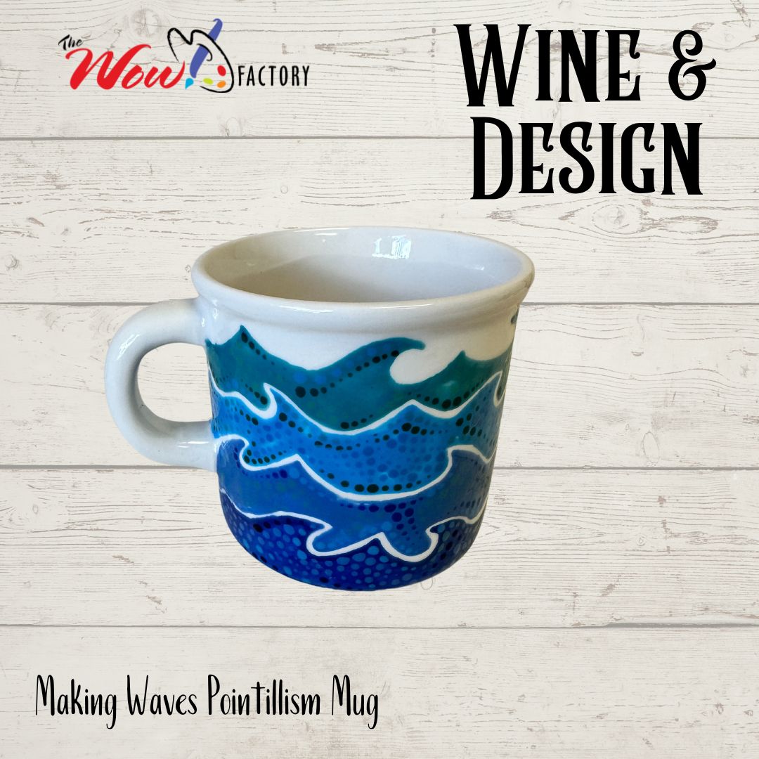 Wine & Design: Making Waves Pointillism Mug - Wow Factory